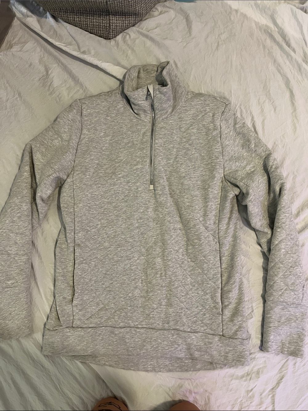 lululemon athletica Women's Light Gray Quarter-Zip Pullover